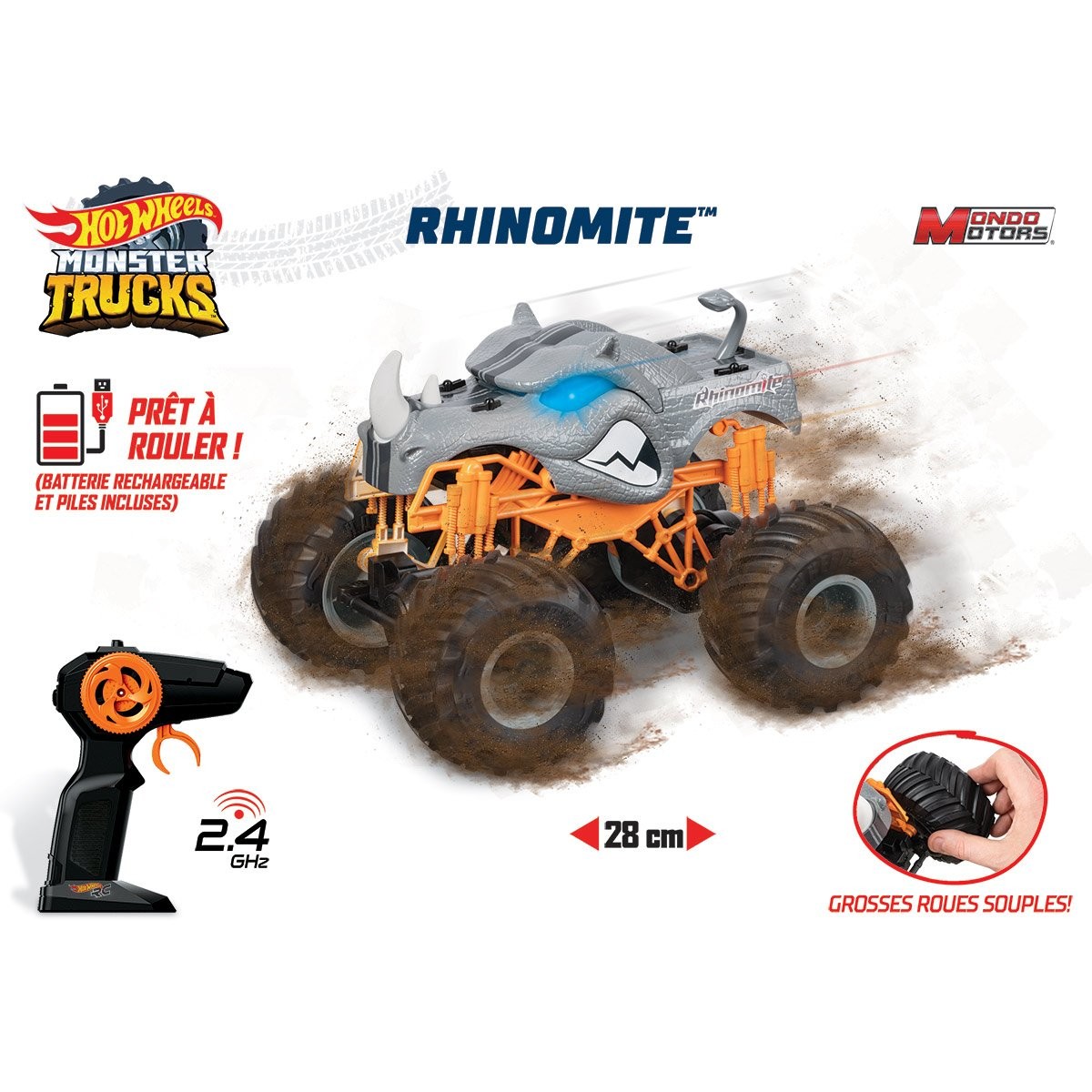 Monster Truck Radiocommandé Hot Wheels Rhinomite
