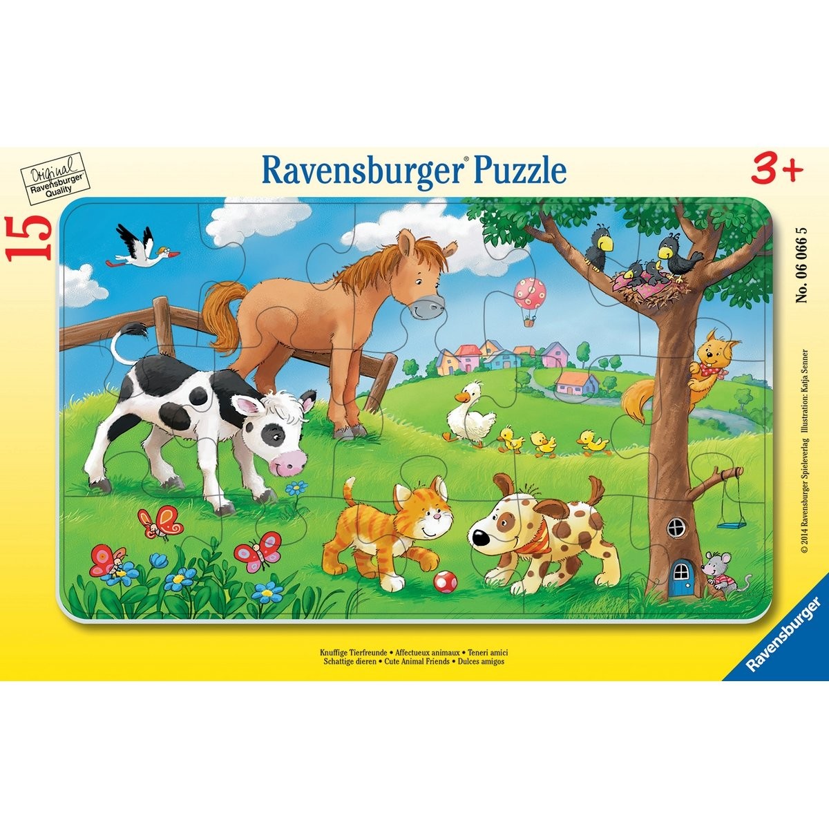 Puzzle cadre 15 pièces - Petit Ours Brun à la ferme
