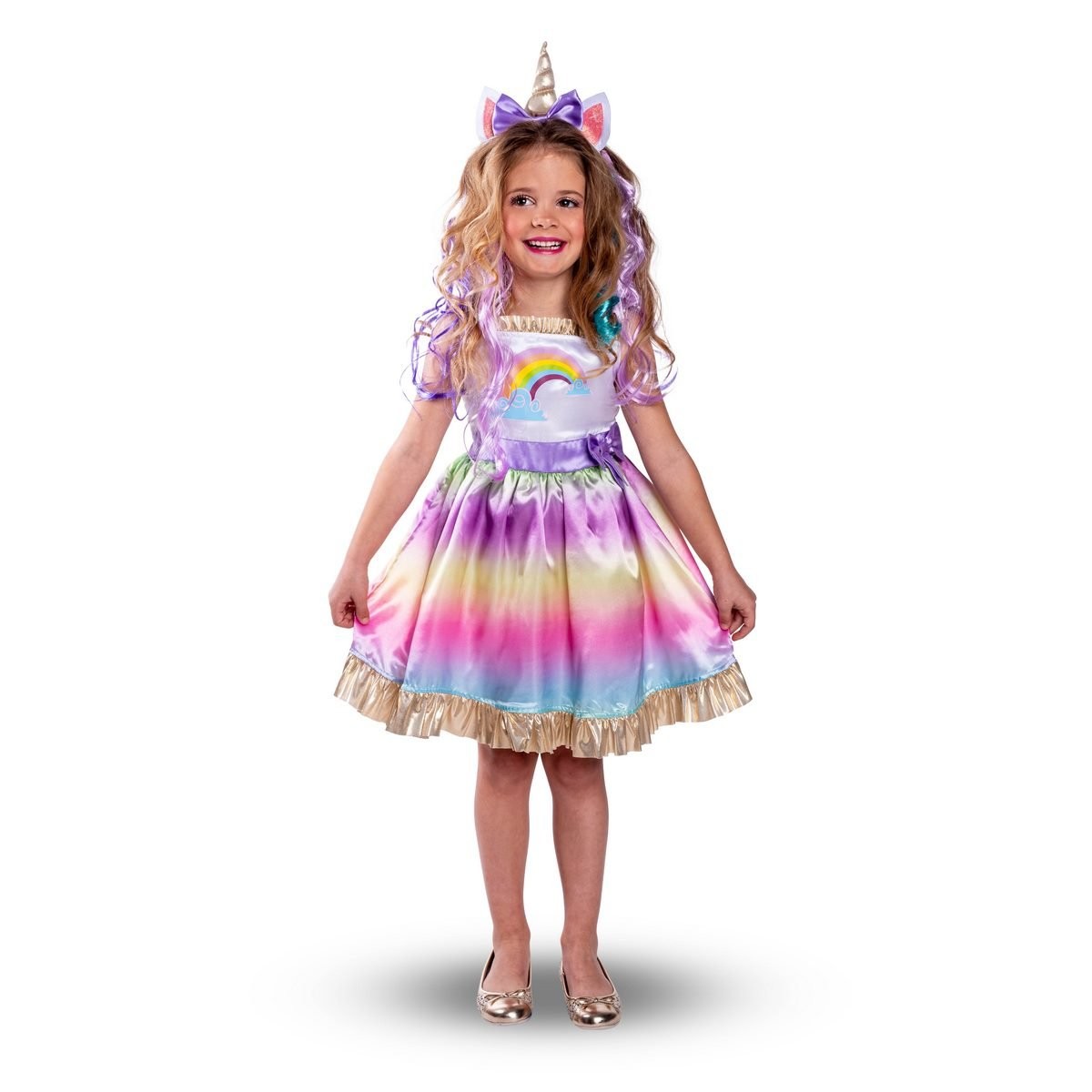 Robe Déguisement Fee Licorne Costume Princesse Enfants Fille Arc