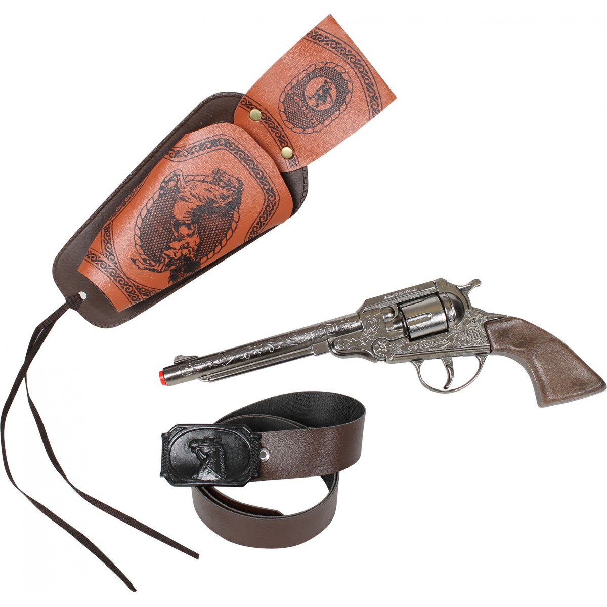 Pistolet cowboy métal avec ceinture - Jouet arme Western