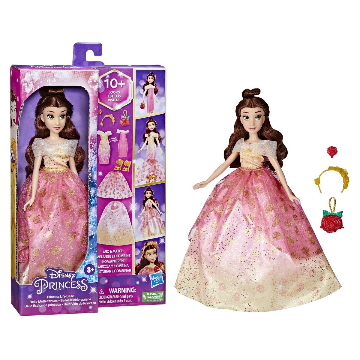 Poupée Disney Princesses : Belle multi-tenues