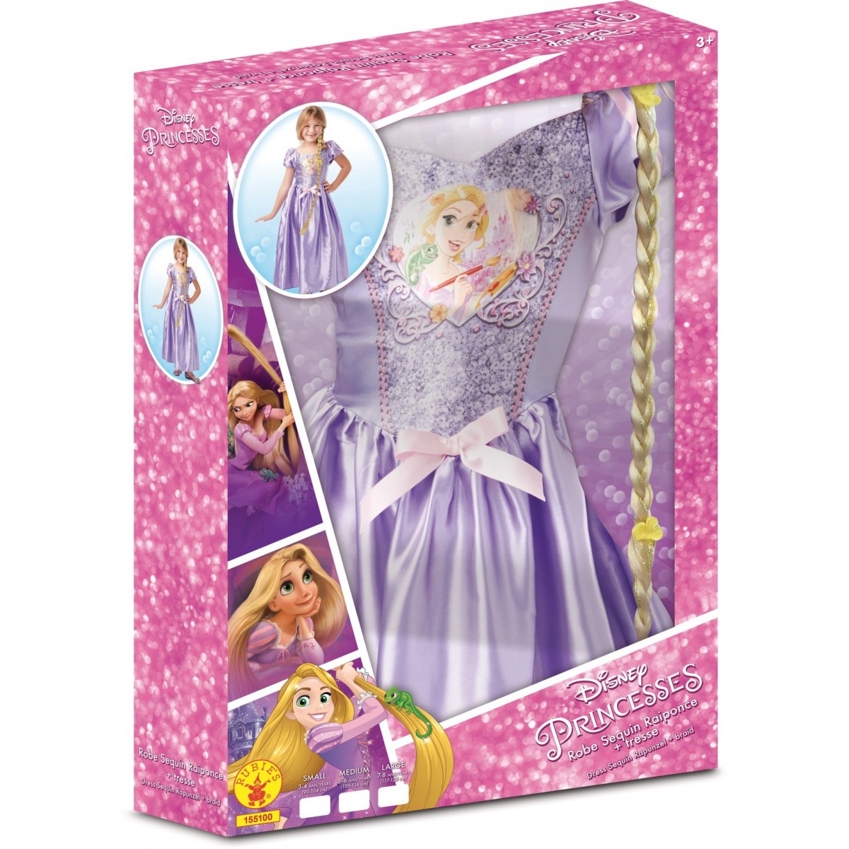 Disney Princesses - Déguisement Raiponce Robe et Tiare Taille 5/6
