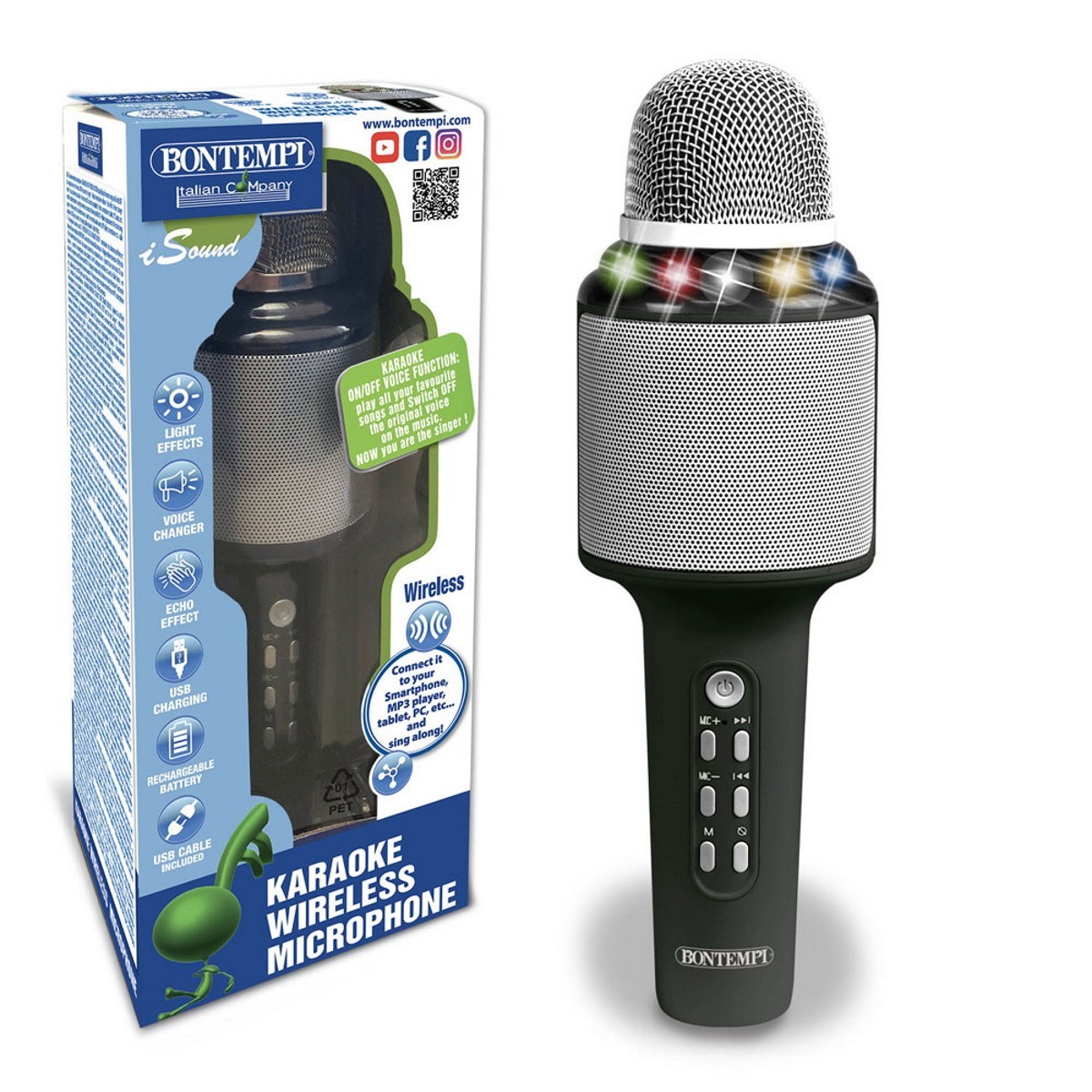 Microphone Karaoké - Karaoké - Microphone - Changeur de Voix - Echo - Sans  Fil 
