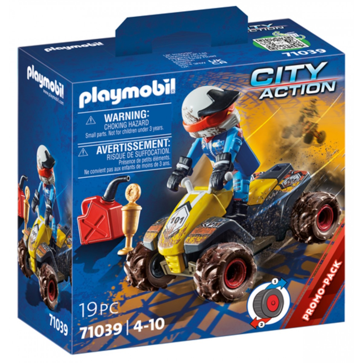 Pilote et quad Playmobil City Action 71039 - La Grande Récré
