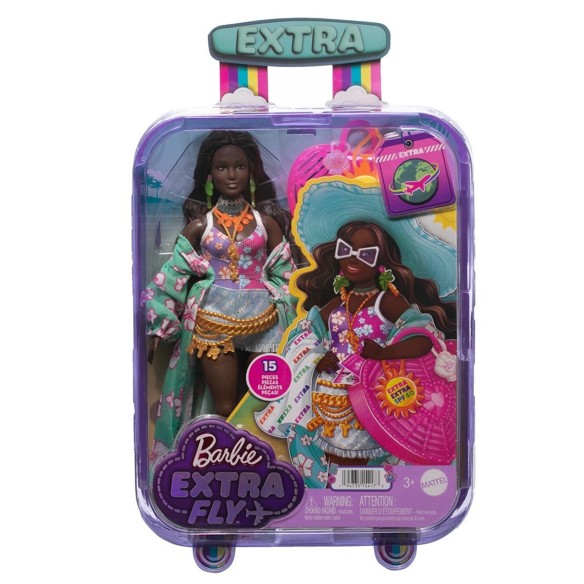 Barbie Ultra chevelure - Tête à coiffer brune avec mèches arc-en-ciel - La  Grande Récré