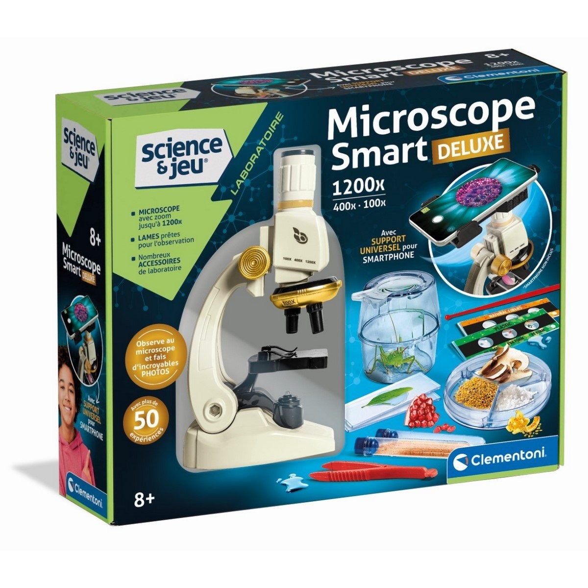 Microscope Enfant 100X 400X 1200X Jouet Scientifique pour Enfants