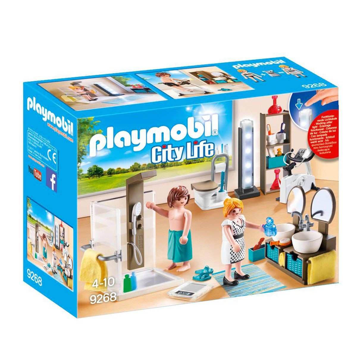 Salle de bains avec douche à l'italienne Playmobil City Life 9268 - La  Grande Récré