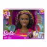 Barbie Ultra chevelure - Tête à coiffer brune avec mèches arc-en-ciel