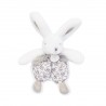 Lapin doudou - Doudou plat 18 cm blanc