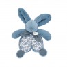 Lapin doudou - Doudou plat 18 cm bleu