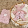 Lapin doudou - Doudou plat 18 cm rose