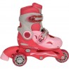 Rollers évolutifs 3 roues rose taille 30-33
