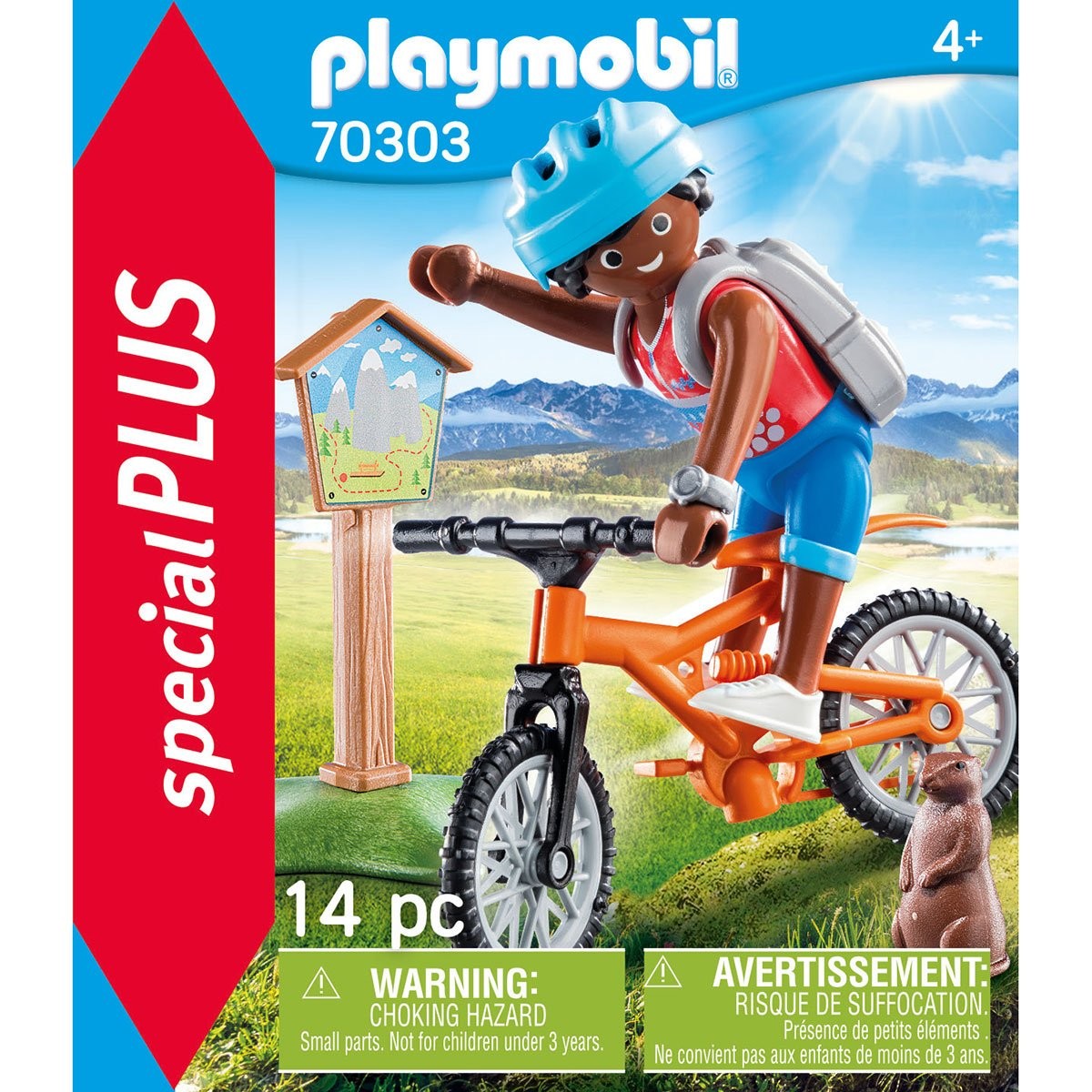 PLAYMOBIL 70303 Spécial Plus Cycliste avec marmotte 