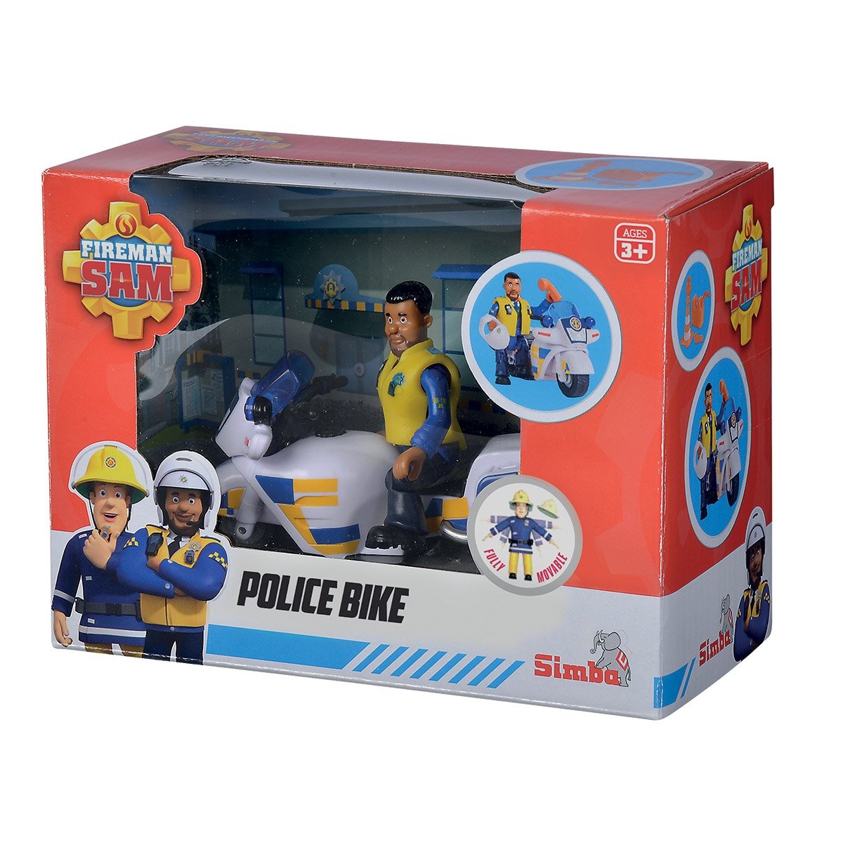 Sam le Pompier voiture de police avec figurine Malcom - Sam le Pompier -  Marques 